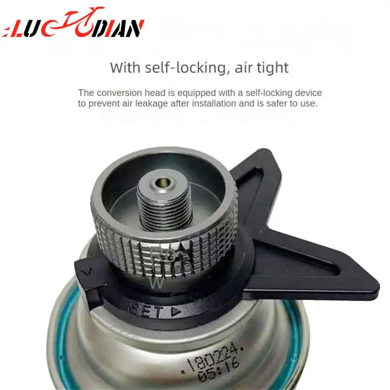 

With Self-locking Device Cartridge Gas Tank Adapter Prevent Air Leakage After Installation Convert To Flat Gas For Use