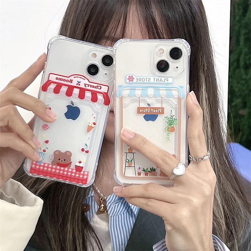 Корейский милый кошелек с изображением мороженого и медведя чехол для телефона
