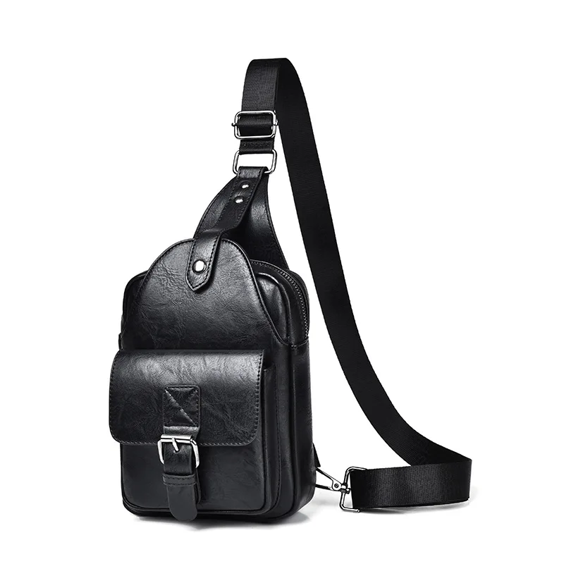 Vintage Men's Chest Bags Casual Waterproof Crossbody Bag Small Travel Carry Messenger Bags Leather Street Boys Sling Bag