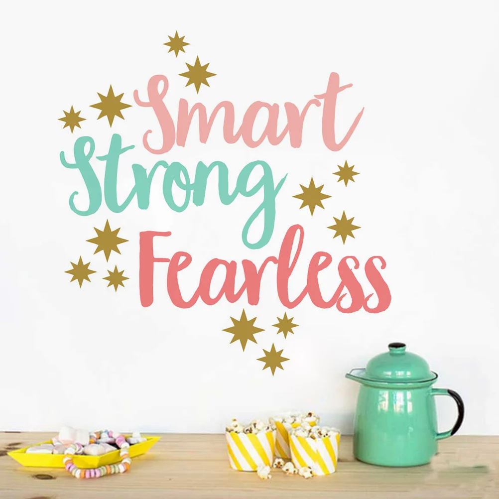 

Красивые обои Smart Strong с надписью Бесстрашная спальня для гостиной