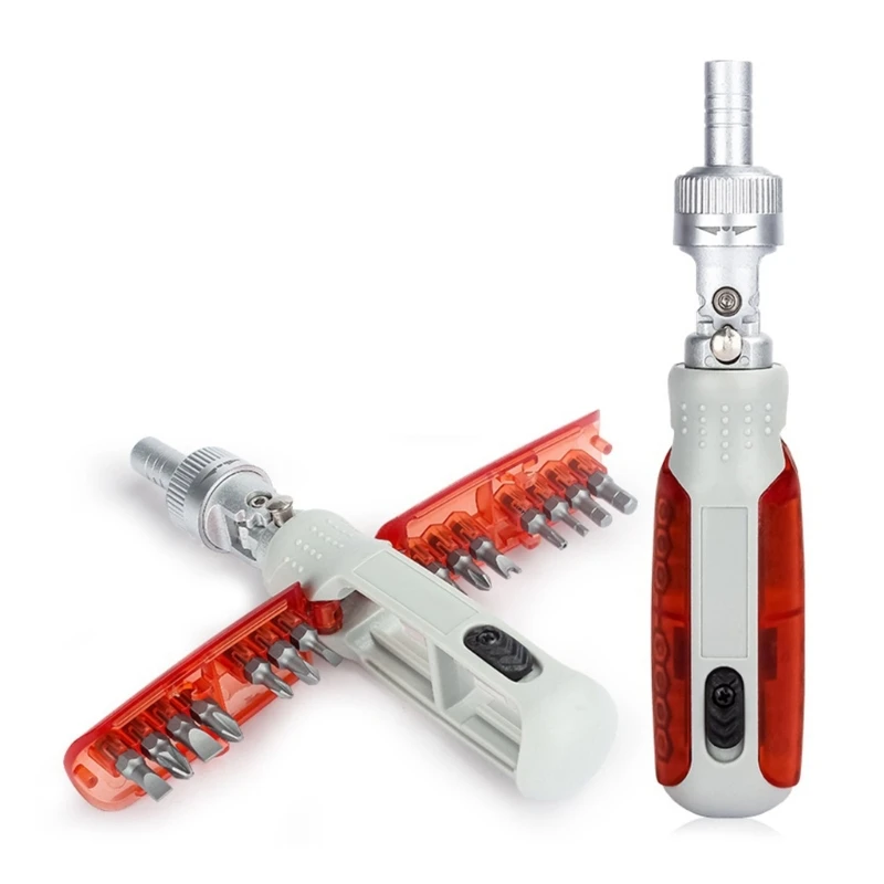 

11 in 1 Ratchet Screwdriver Rotation Magnetic Ratchet Screwdriver Ratchet Multitool Screwdriver for Household Appliance M4YD