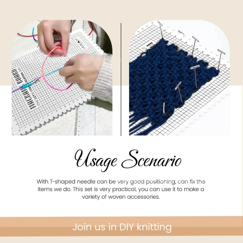 KX4B портативная доска для макраме легкий пенопластовый коврик с набором игл