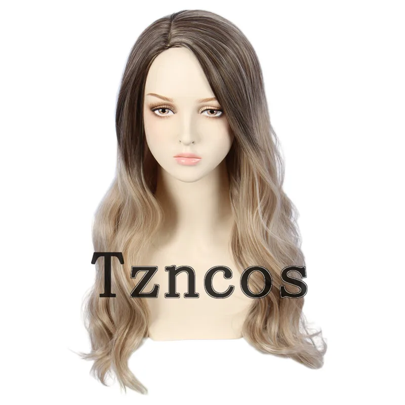 Tzncos Jane Foster Косплей Парик Коричневый Градиент Желтый Длинные Вьющиеся Волосы