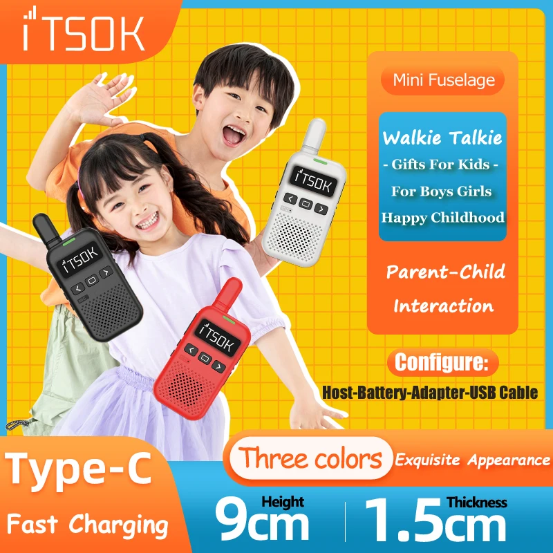 2pcs ITSOK M1 UHF Radios Gifts Tablet Colorful Fuselage Long Range  BAOFENG Walkie Talkie Mini Toys For Kids