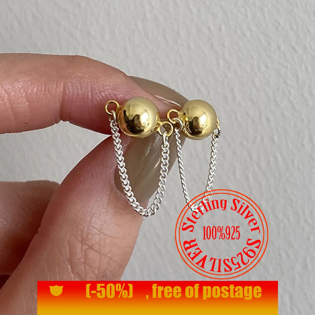 

Женские серьги из серебра S925 пробы с золотым жемчугом, Модный классический стиль, лучший выбор для подарка