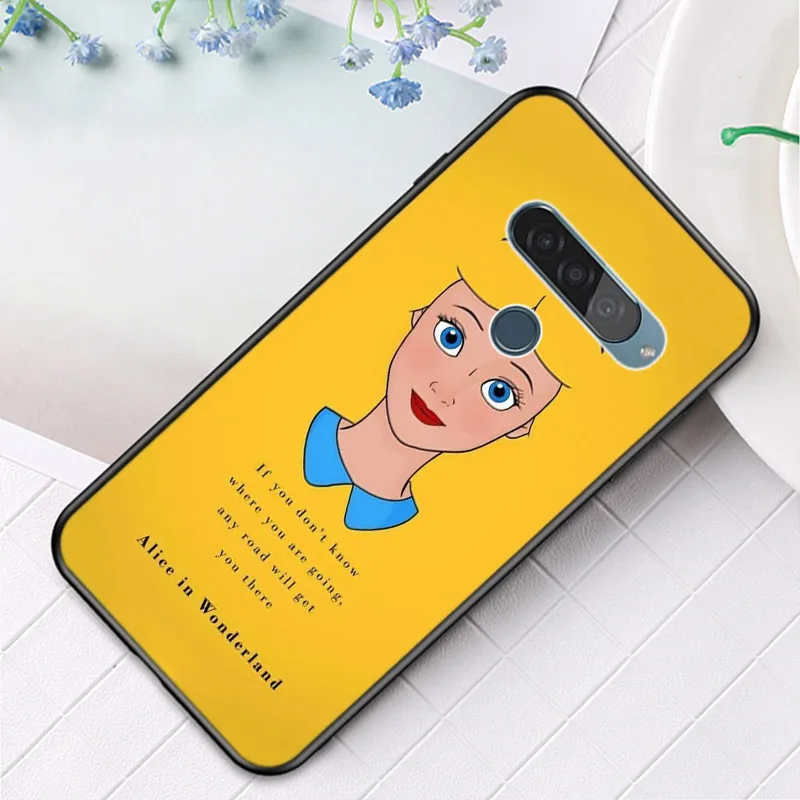 Чехол принцессы Алисы Disney для Google Pixel 6 5 5A 4 4A XL чехол LG Q60 V60 V50 V50S V40 V35 V30 черный