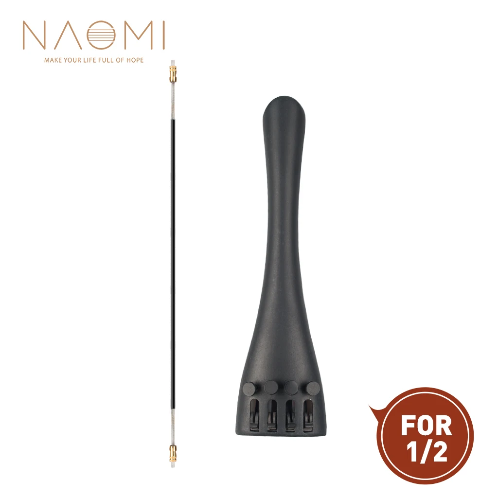 

NAOMI 1/2 Cello Accessories 1/2 Cello Aluminum Alloy Tailpiece with Four Fine Tuners and Tail Gut Cord Set