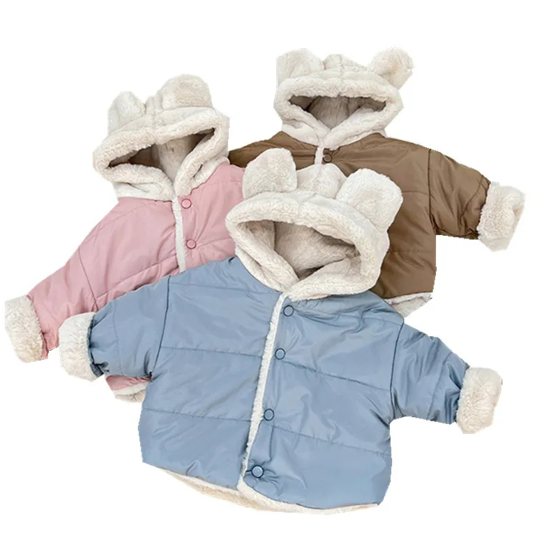

high end Winter Children's Warm Cotton Jackets Rabbit Coats Baby fleece Jacket Kids Clothes Coat thicken Girl Boy Outerwear 2-6y