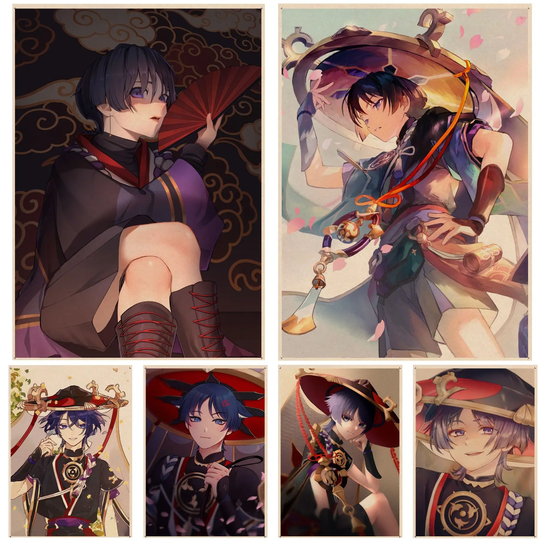 

Anime Games Genshin Impact Scaramouche Good Quality Print and Posters Decoracion Painting Wall Art Kraft Paper Nordic home decor