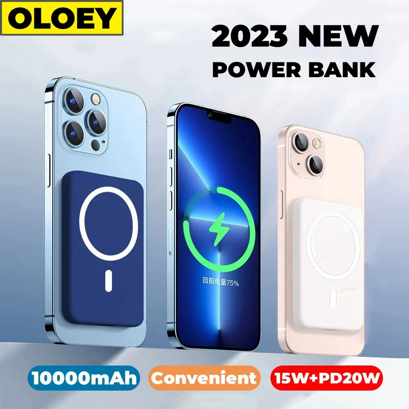 10000mAh Macsafe Powerbank For Apple External Auxiliary Battery Magnetic Wireless Charger For iPhone 12 13 14 Magsafe Power Bank