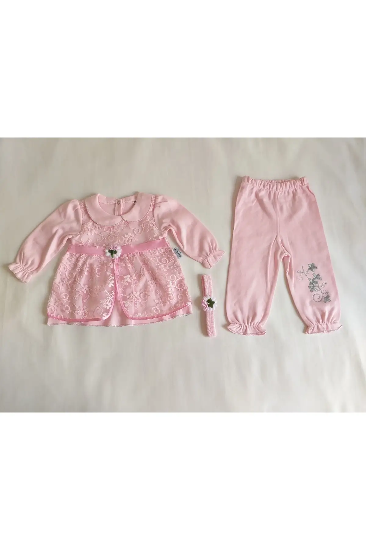 

Baby girl Pink Laced Mevlütlük Suit