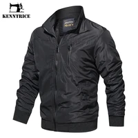 kenntrice spring men jacket luxury cotton stand collar training coat fashion classic wild windproof outwear clothes wholesale