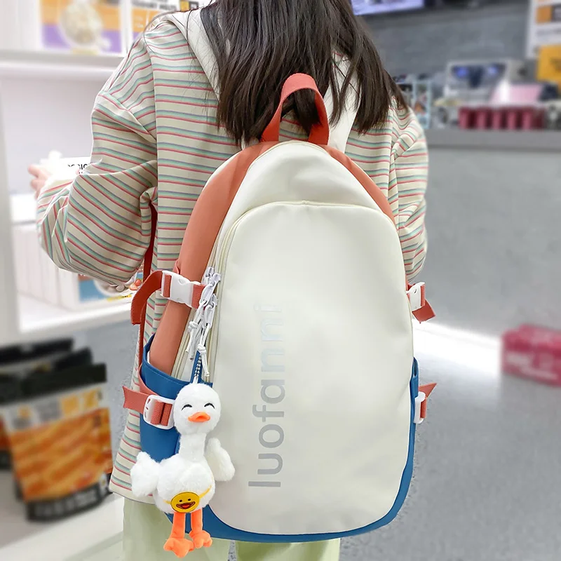 

Lady Laptop Backpack Nylon Student Cool Trendy Female Waterproof College Bag Fashion Women Book Backpack Girl Kawaii School Bags