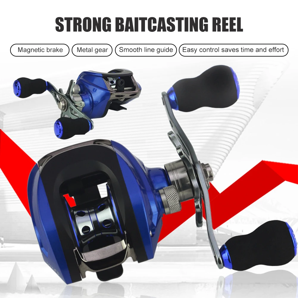 

8KG Max Drag Baitcasting Reel Lightweight Fishing Reel 6.3:1 Ratio Adjustable Magnetic Brake System Saltwater Freshwater Reel