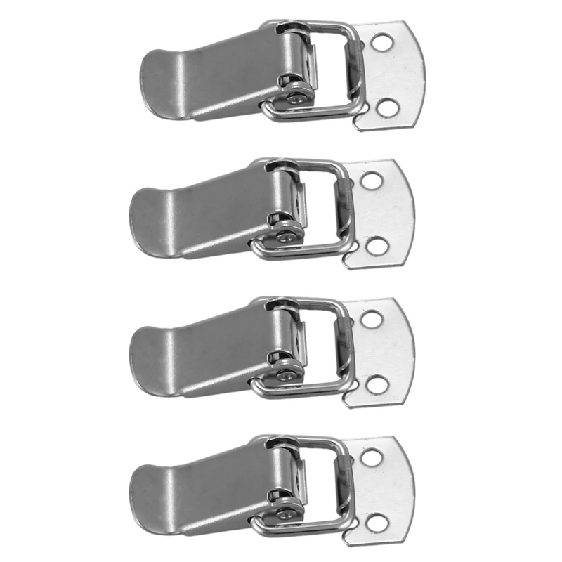 

4X Silver Tone Metal Toggle Draw Latch Straight Loop Catch 1.6 Inch
