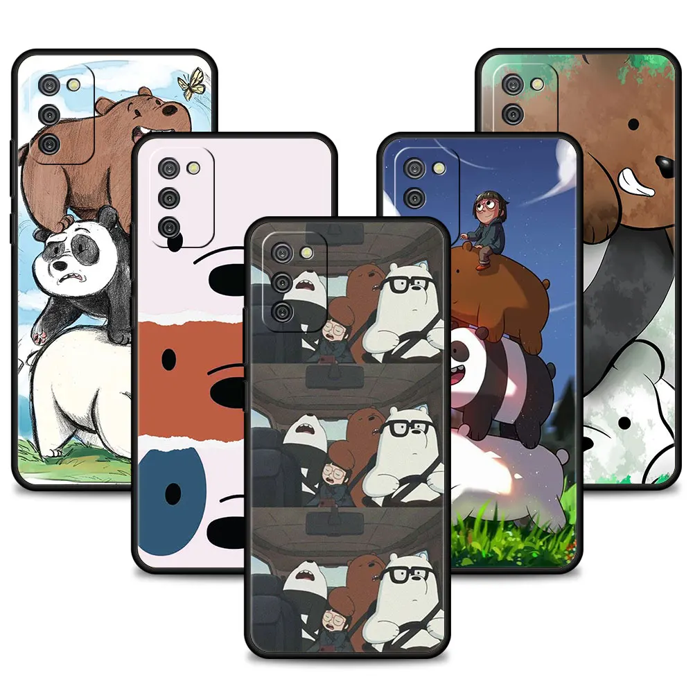 

Cute Comic We Bare Bear Phone Case For Samsung A02s A01 A03s A50 A30 A30s A70s A04 A90 A40 A70 A42 M52 M51 M62 M31 M13 Shell