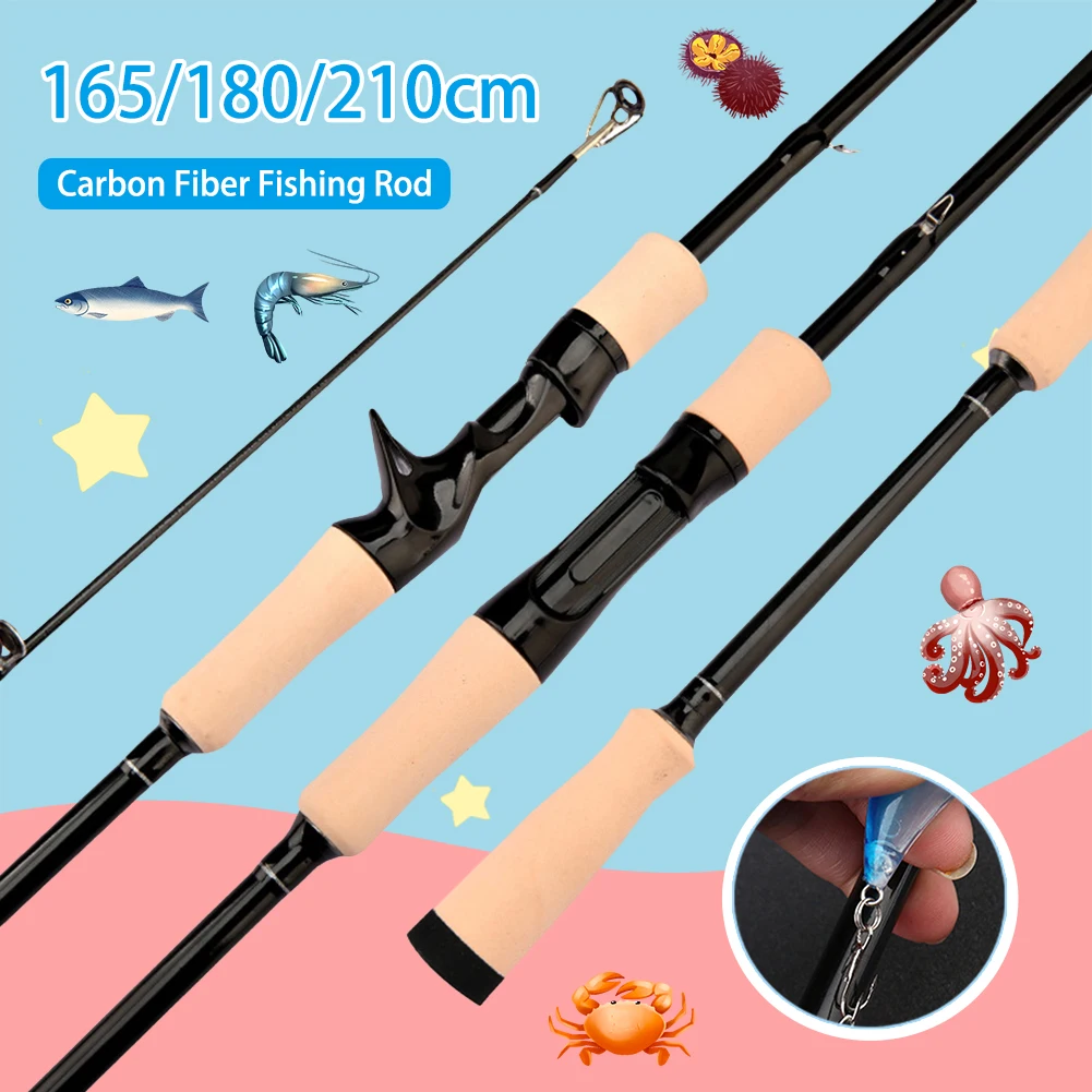 

Portable Fishing Rod 1.65m/1.8m/2.1m Carbon Spinning Casting Rod Ceramic Guide 2 Piece Carp Fishing Freshwater Saltwater Tackle