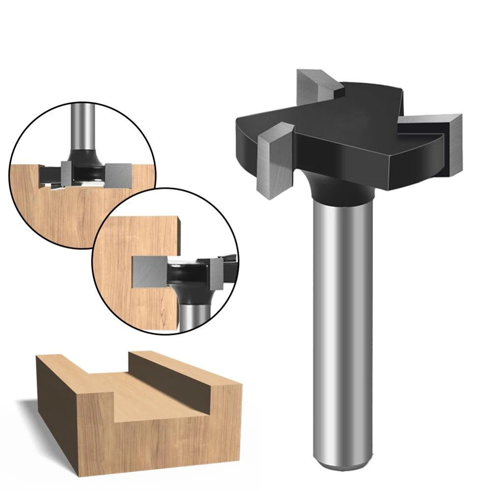 

CNC Spoilboard Surfacing Router, 3 Flutes Slab Flattening Router Bits for wood,1/4" 6mm Shank milling cutter, woodworking tools