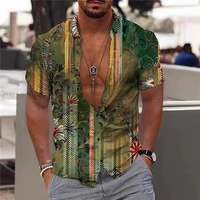 mens coconut tree hawaiian shirt 3d print beach holiday shirts for men casual short sleeve oversized tops tee shirt men blouse