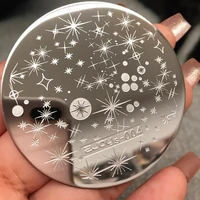 1pcs round nail stamping plates butterflyconstellationleafbird stainless steel image stencils printing nails decor 5 5cm tool