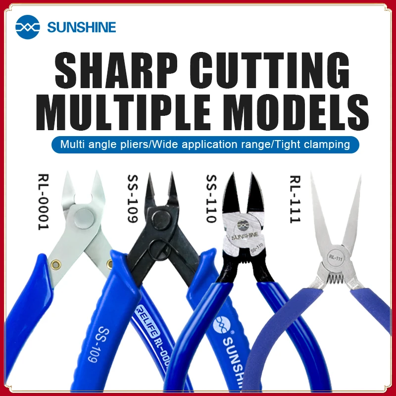 

RL-0001 5" Precision High Precision Cutting Diagonal Pliers for Wire Cable Cutter High HardnessElectronic Repair Hand Tools