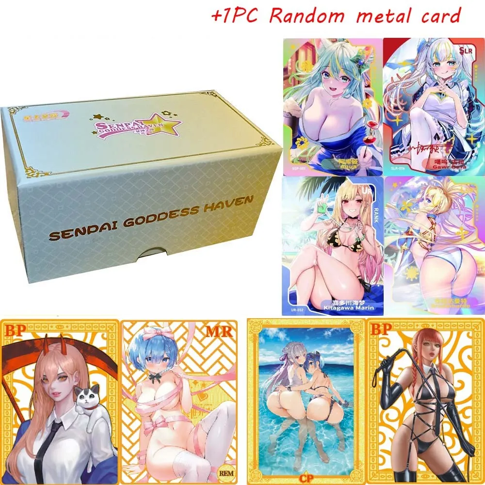 Senpai Goddess Haven 3 Collection Card Box + Metal Card Booster Box  Girl Party Swimsuit Bikini Anime Game Christmas Children