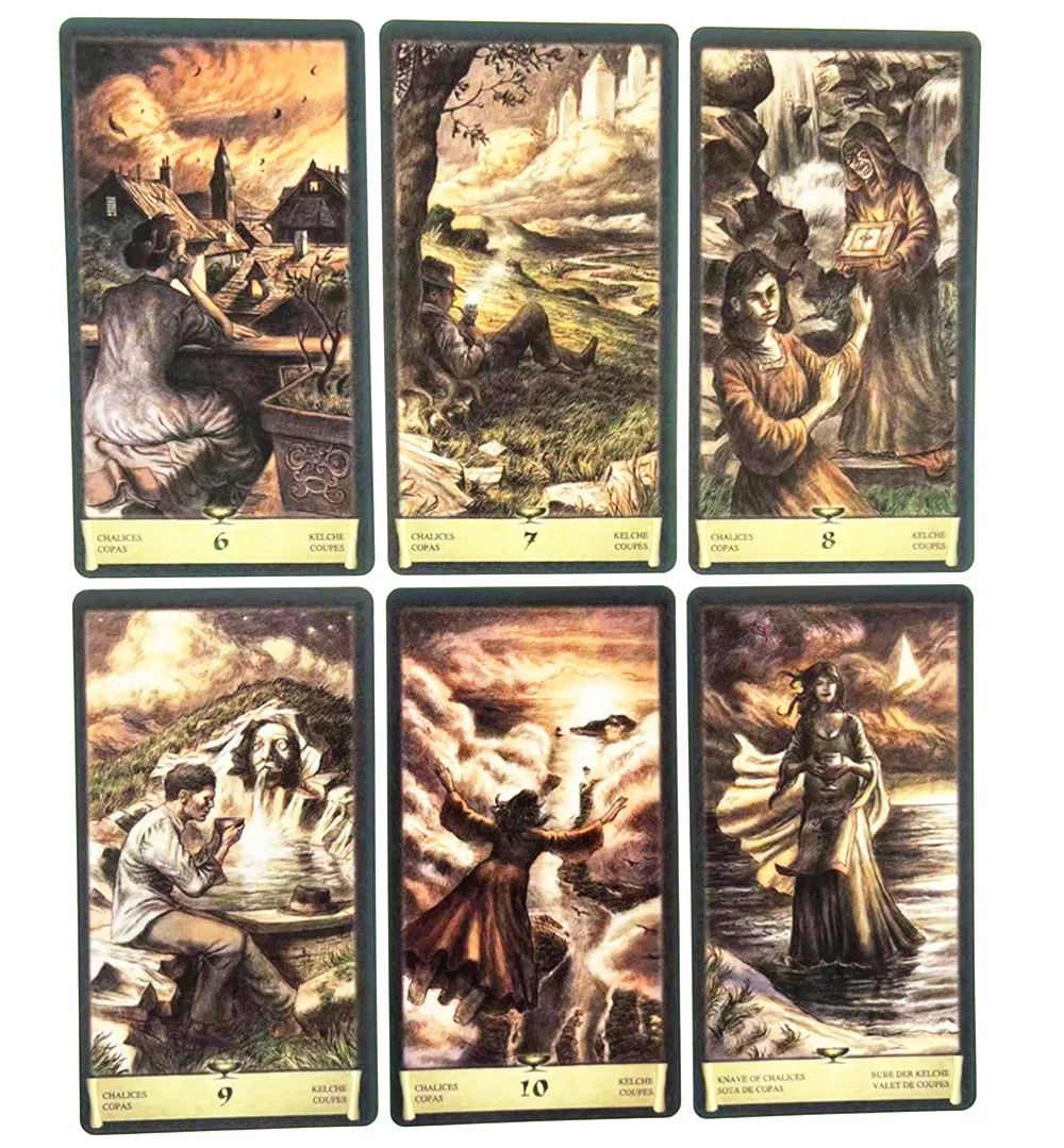 Новинка 12*7 см Темный Гримуар Таро карта с направляющей книга колода карты