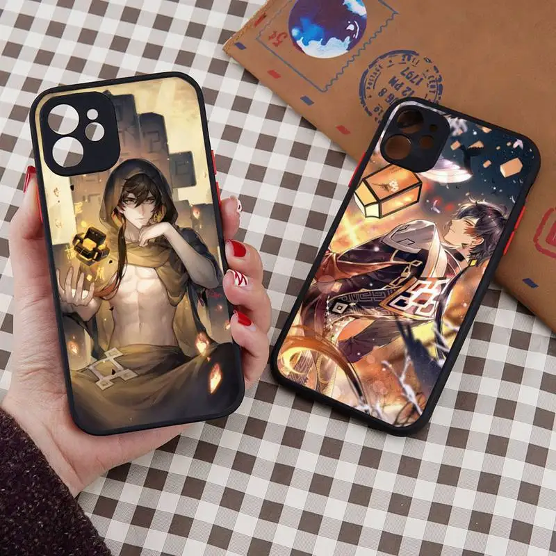 

zhongli genshin impact Phone Case matte transparent For iphone 7 8 11 12 13 plus mini x xs xr pro max cover
