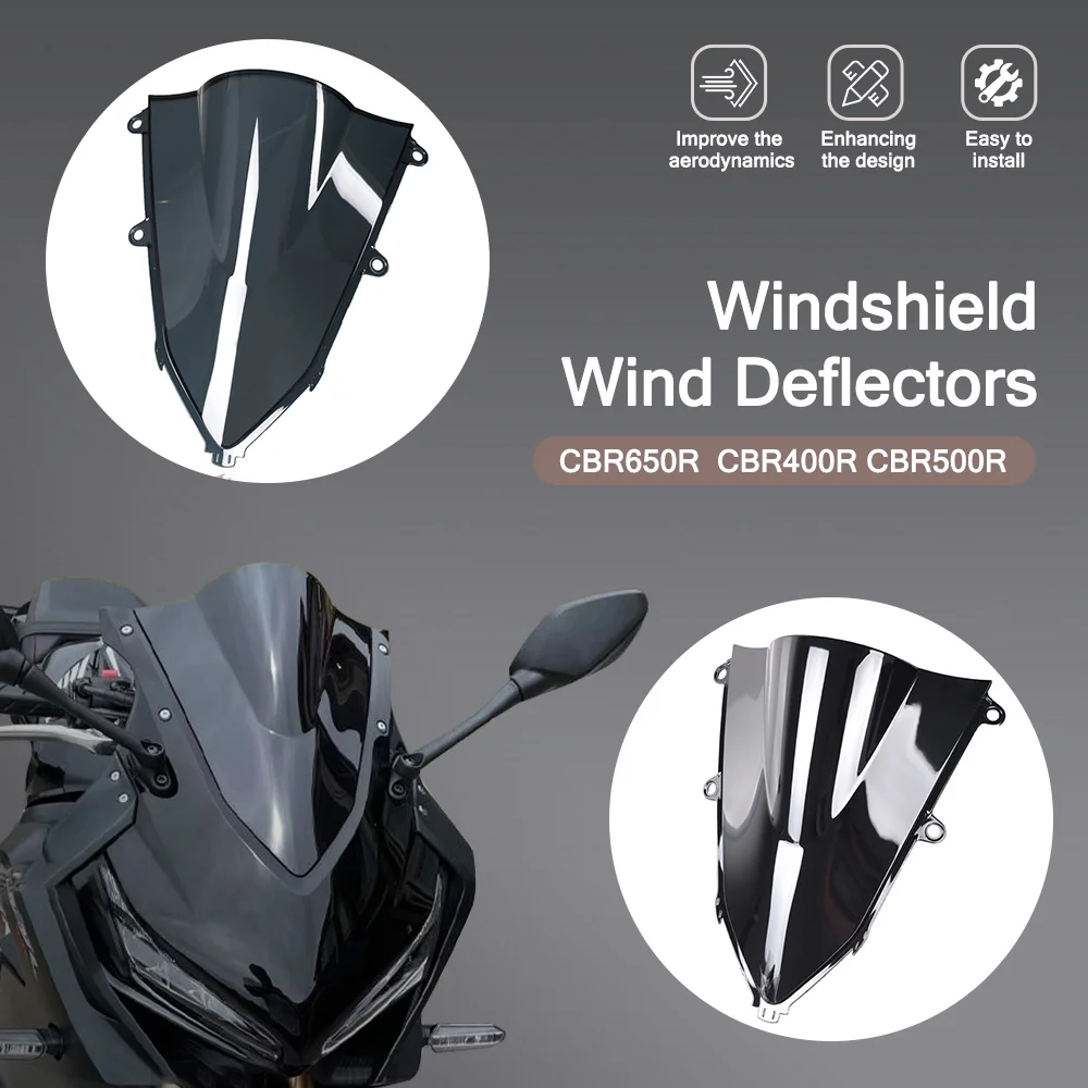 

Motorcycle Windshield Windscreen Wind Shield Screen Deflector Extention Kit For HONDA CBR650R CBR 650 R 650R 2019 2020 2021 2022
