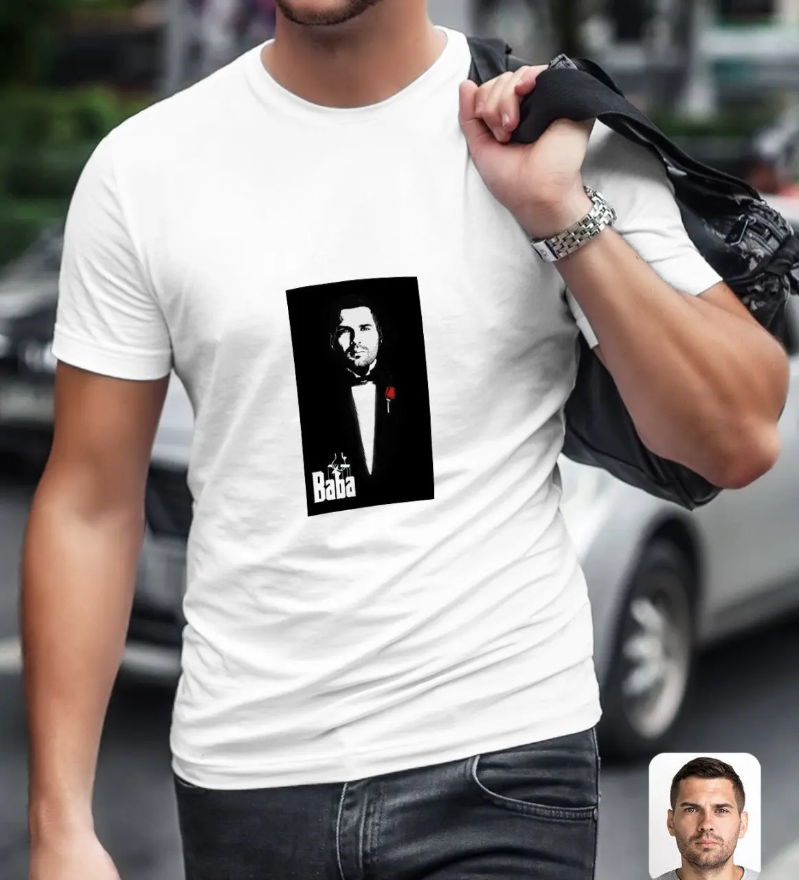 

При индивидуальном заказе Крестный отец дизайн Белый T-Shirt-8 специальная конструкция друзей подарок для влюбленных, счастливые воспоминания...