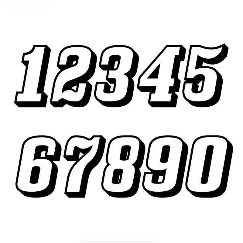 

Забавные виниловые наклейки для шлема с 3D цифрами для гонок