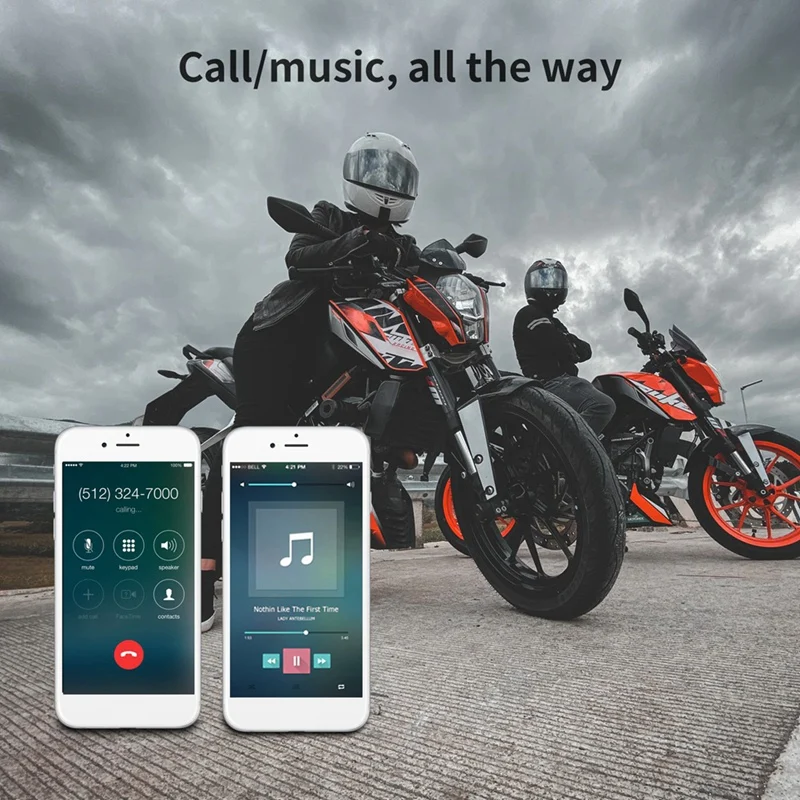 Bluetooth-гарнитура для мотоциклетного шлема M7 с микрофоном и шумоподавлением