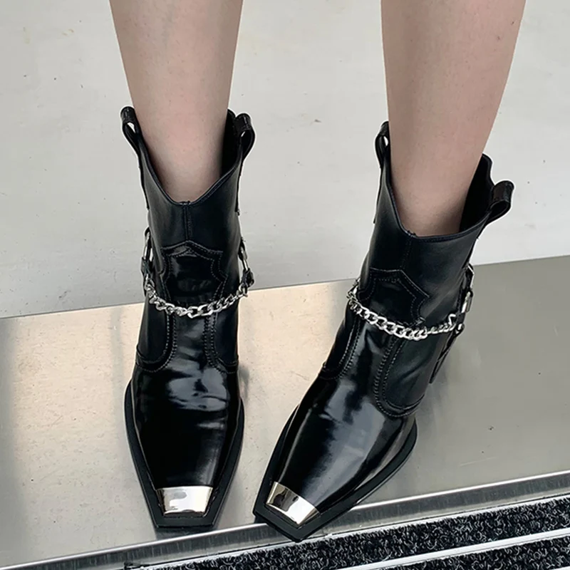 

Ботинки-мартинсы женские короткие, полуботинки Челси, квадратный носок, высокий каблук, модная Роскошная обувь для вечеринок