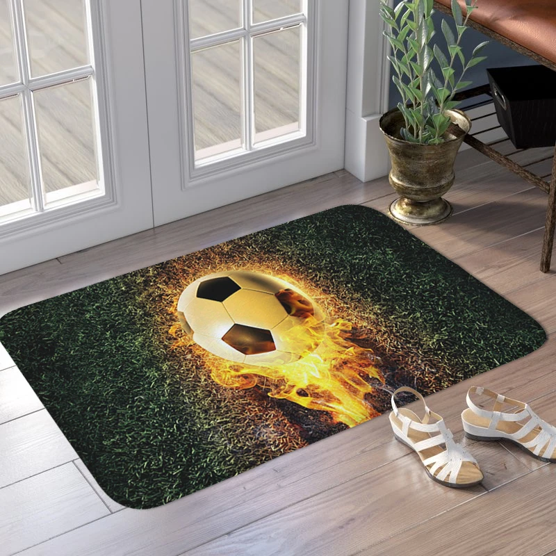 Football Pattern Porch Foot Mat Non-slip Kitchen Balcony Living Room Floor Carpet Bedroom Rug Custom Doormat Entrance Door