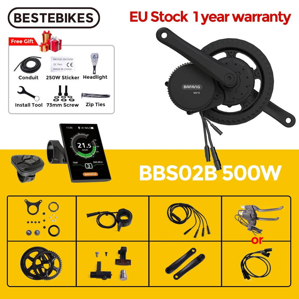 Bafang Мотор 36В 500 Вт BBS02B 8fun BBS BBS02 мотор среднего привода велосипед электрический eBike конверсионный комплект центральный двигатель MM340.500