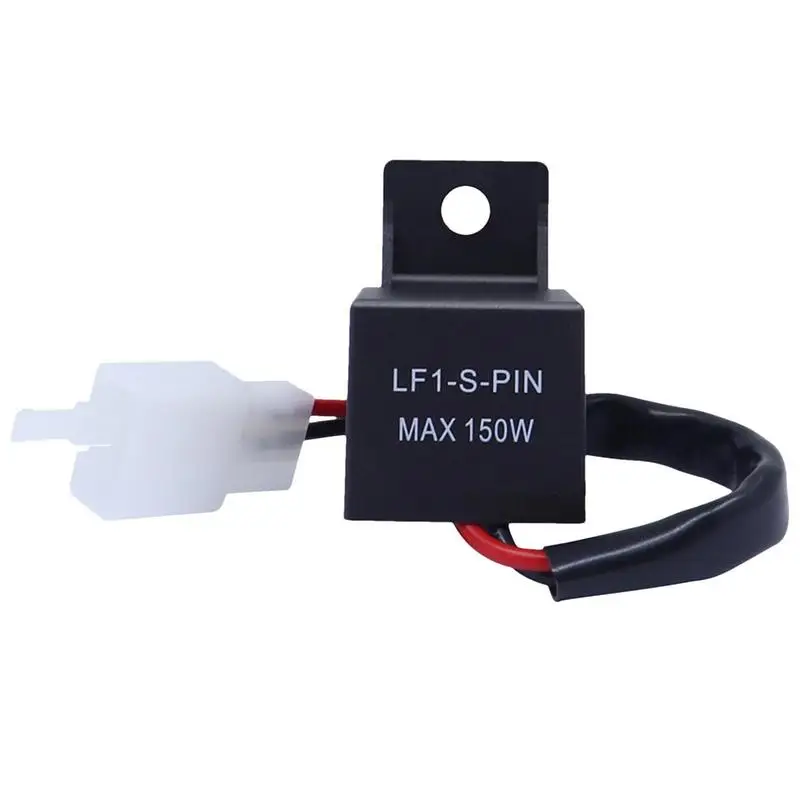 

Motorcycle Turn Signal Relay 12V Motorcycle Electronic Flasher Relay 2-Pin Rate Control LF1-S-PIN MAX 150W For Rapid Hyper Flash