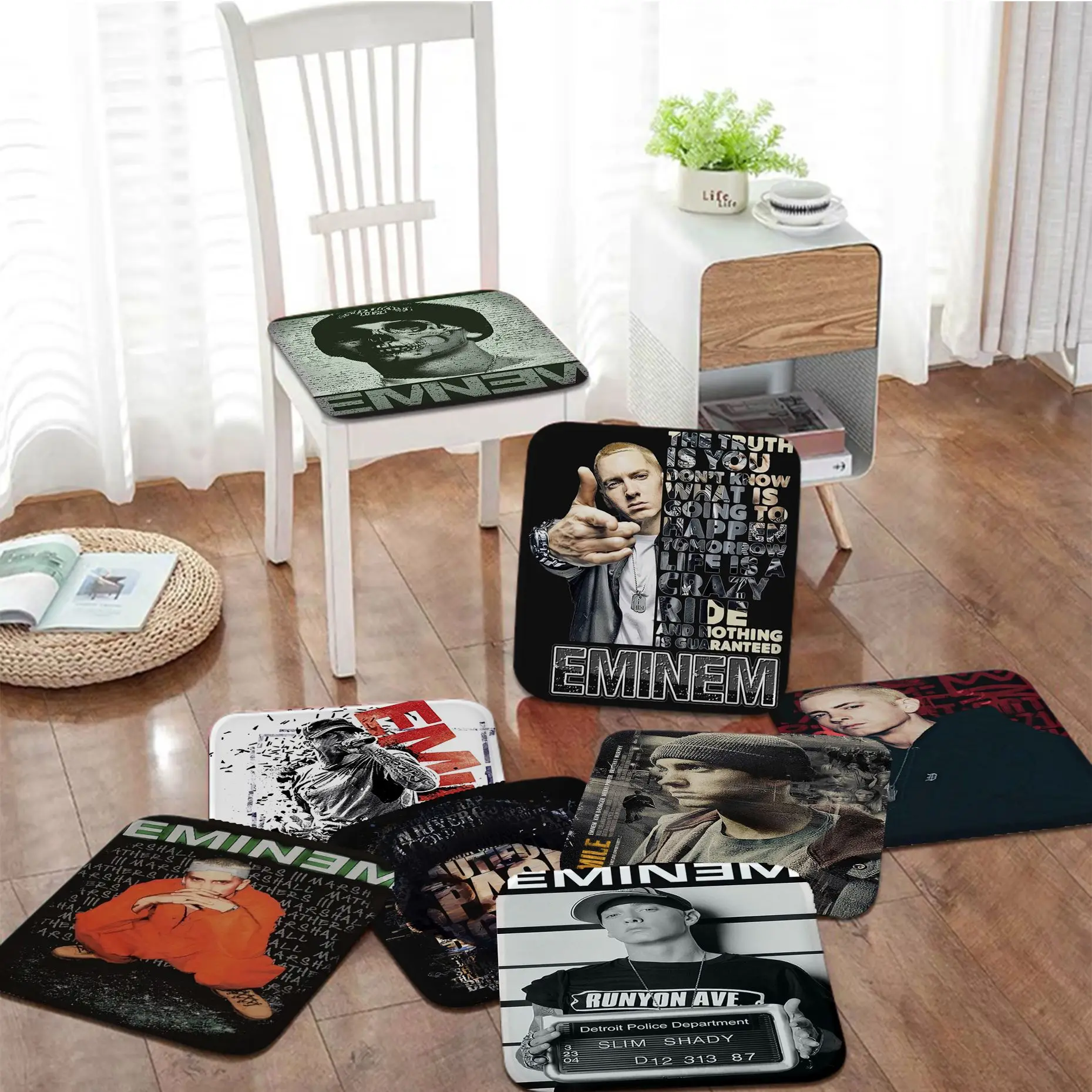 

8 Mil Eminem Hip Hop European Meditation Cushion Stool Pad Dining Chair Tatami Seat Cushion Anti-Slip Outdoor Garden Cushions