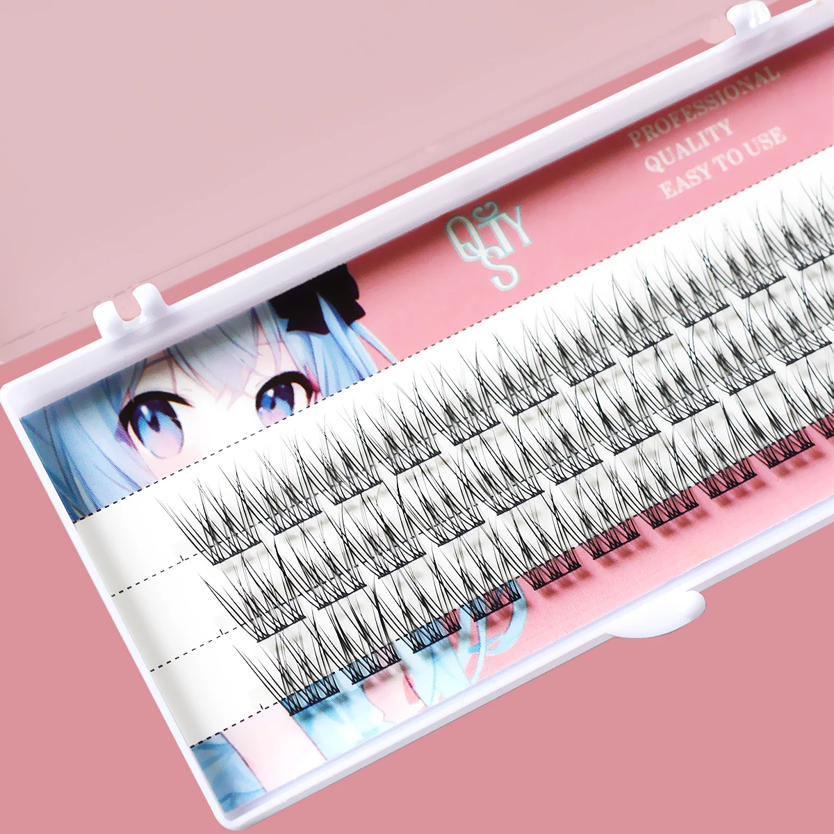 Рыбий хвост кластер ресниц натуральное наращивание 1 коробка/36 пучков 3D