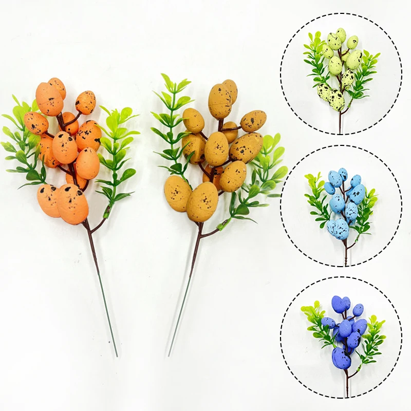 

Easter Egg Cuttings Artificial Flowers Branch Foam Bird Eggs Dove Celebration Decoration Home Party DIY Crafts