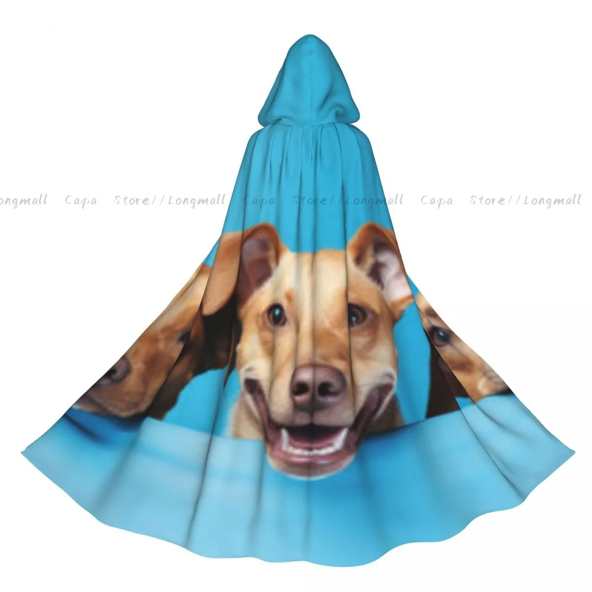 Плащ с милыми собачками и головойми карнавальный костюм капюшоном на Хэллоуин