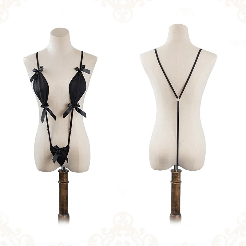 

Женское Эротическое нижнее белье, экзотическая сексуальная прозрачная сетчатая ночная рубашка с бантом, кружевная Соблазнительная юбка на...