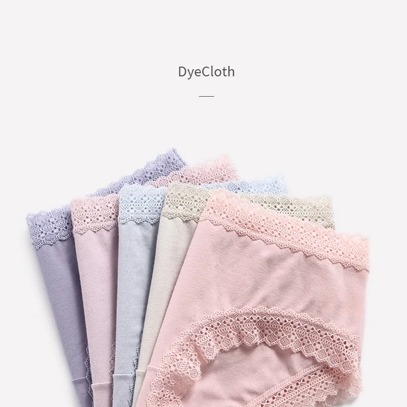 4Pcs/Lot Cotton Panties Women Sexy Lace Briefs Breathable Underwear Girls Panty Solid Lovely Womens Seamless Lingerie