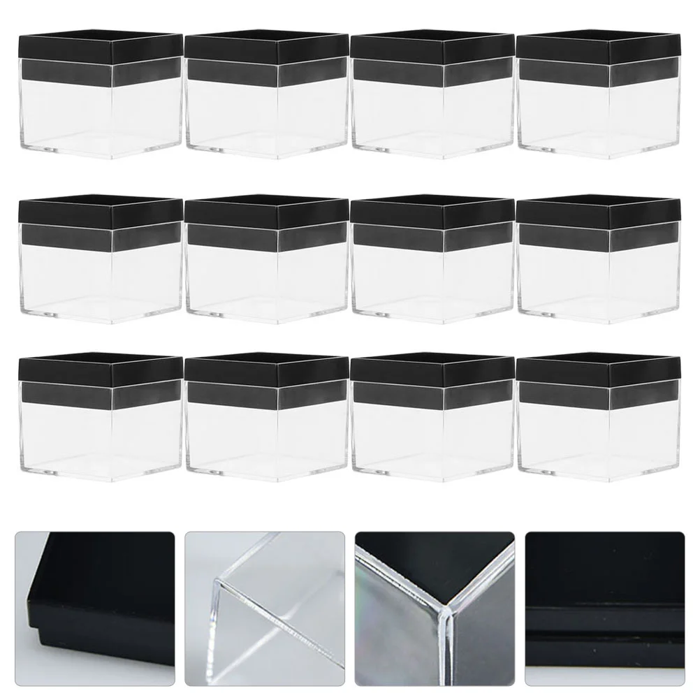 

12 Pcs Display Box Jewelry Storage Organizer Mineral Case Monitor Transparent Plastic