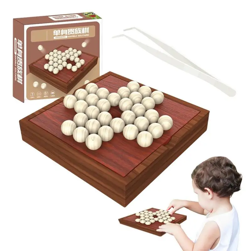

Marble Solitaire Board Game Handmade Solitaire Games For Kids Tick Tac Toe Decorative Board For Coffee Table Board Games For One