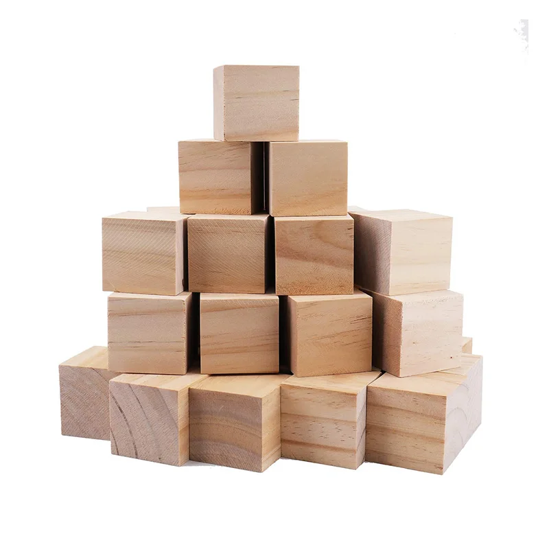 

Wooden Cubes Unfinished Wood Blank Square Blocks DIY Embellishments Crafts Scrapbooking Nordic Home Decor