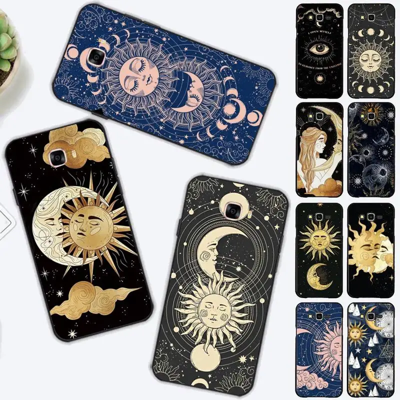 

Funny Sun Moon Face Phone Case for Samsung J 2 3 4 5 6 7 8 prime plus 2018 2017 2016 core