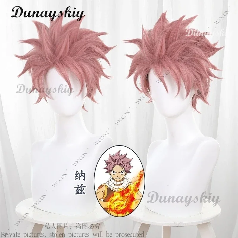Парик для косплея Natsu Dragneel аниме Фея мужской хвост тату-наклейка взрослых и