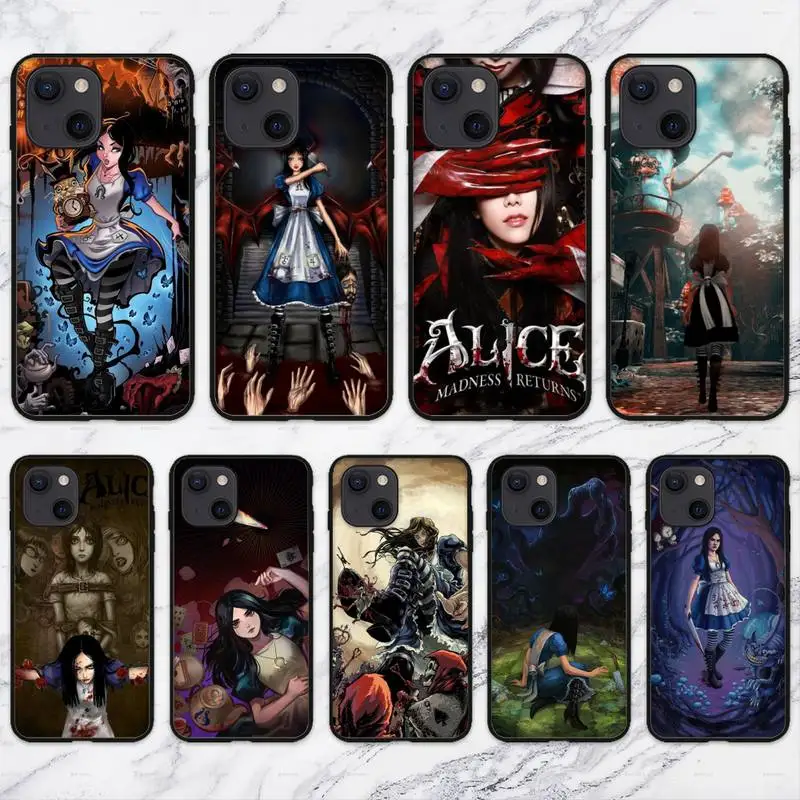 Alice Madness Returns  Phone Case For iPhone 11 12 Mini 13 14 Pro XS Max X 8 7 6s Plus 5 SE XR Shell