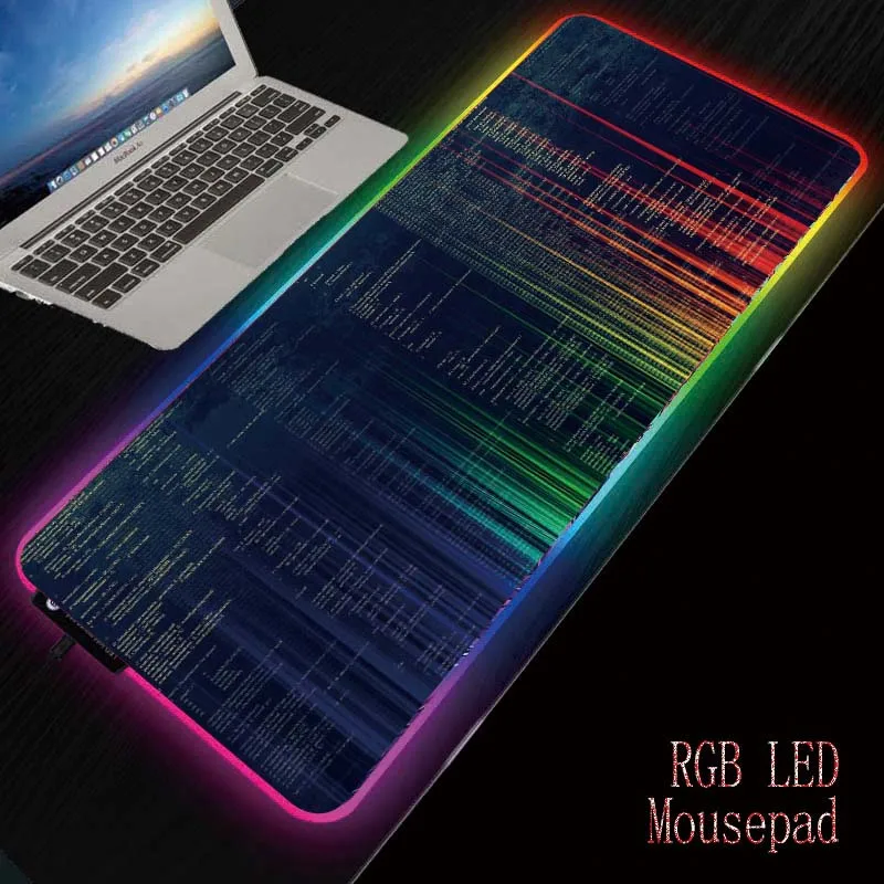 

MRGBEST Line RGB LED Large Mouse Pad USB Wired Lighting Gaming Mousepad Keyboard Non-slip Colorful Luminous for PC Mice Mat