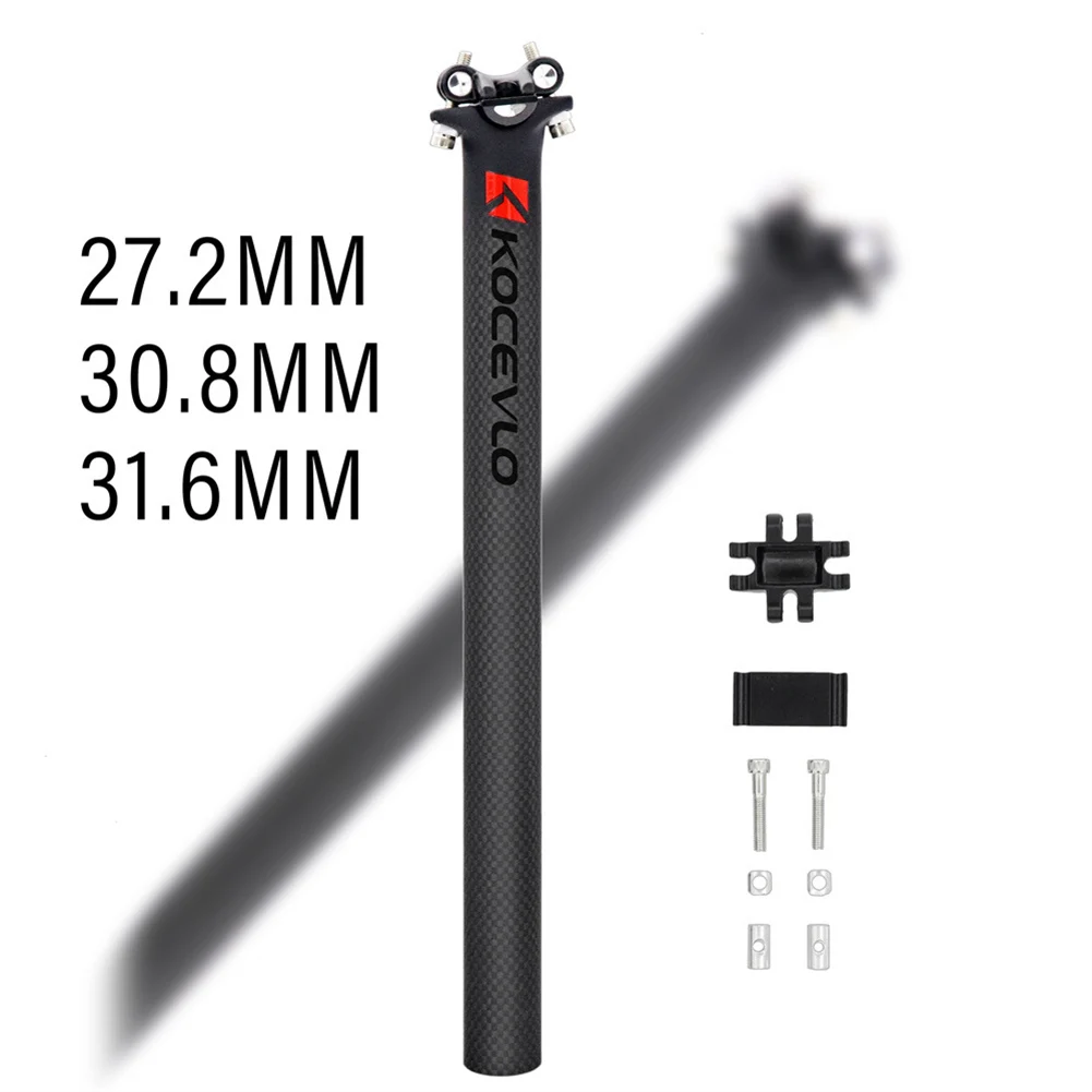 

Ultra-Light 0mm Offset 27.2/30.8/31.6 Carbon Fiber Bicycle Seatpost Mountain Bike Seat Tube Cycling Accessories Black